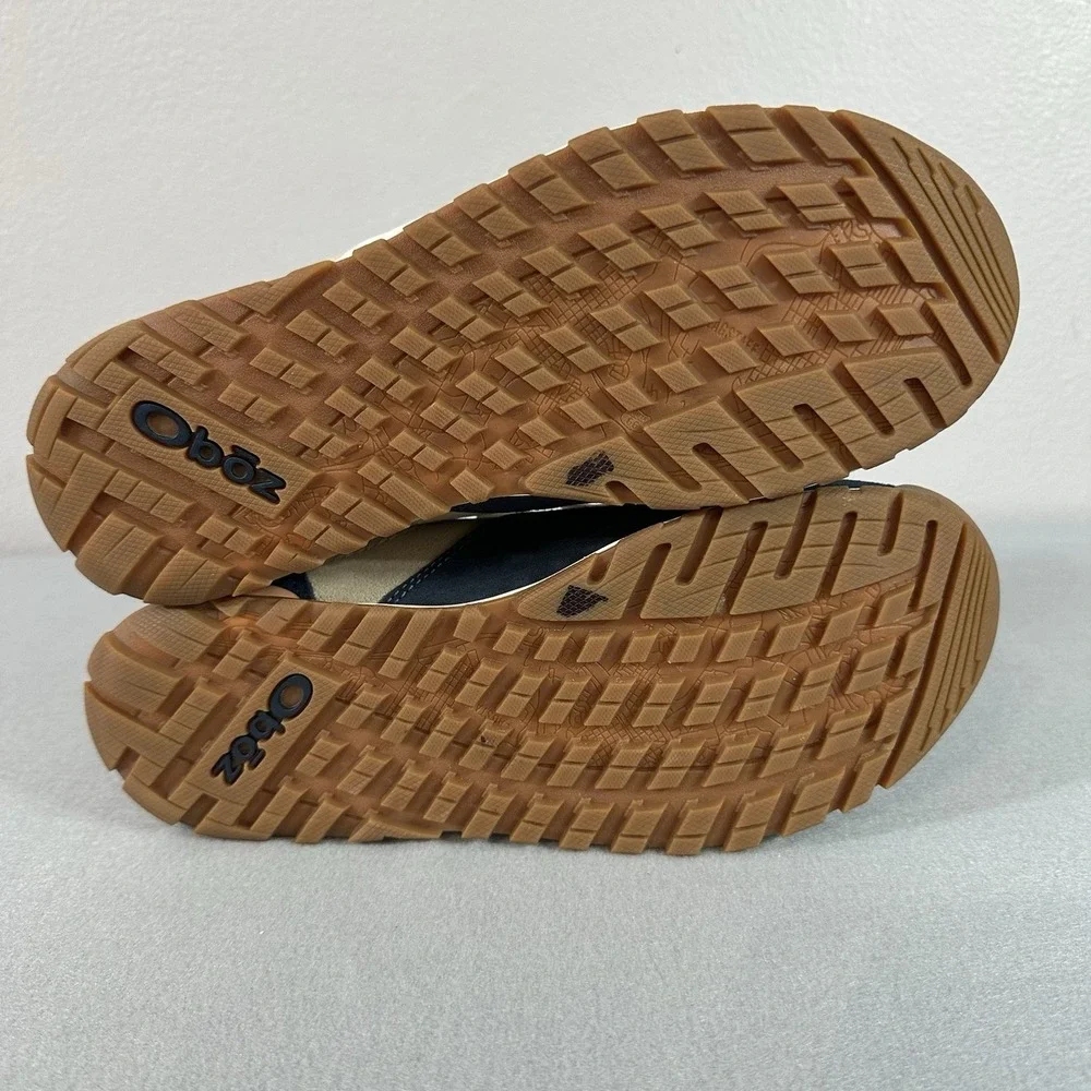 Oboz Emma Low Hiking Shoes Suede Tan Blue Outdoors Sporty Women's Size 8.5